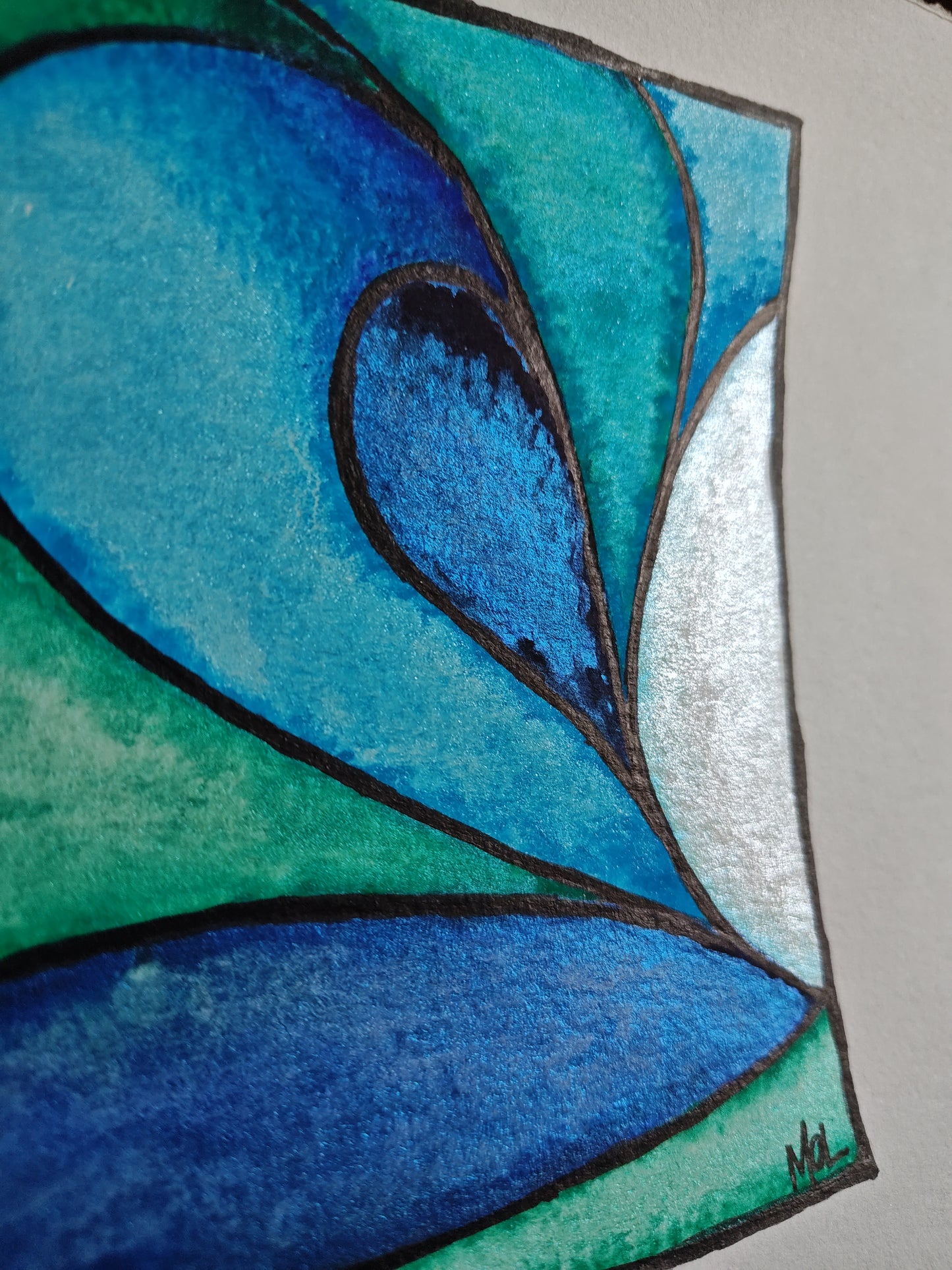 10" x 7" Original Wave Watercolor