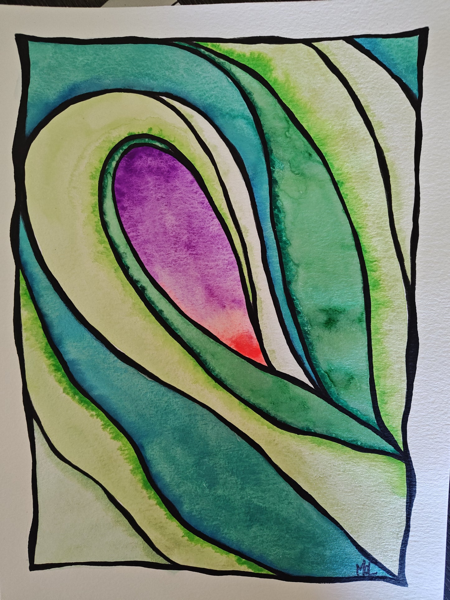 Original Watercolor Wave - "Perspective"