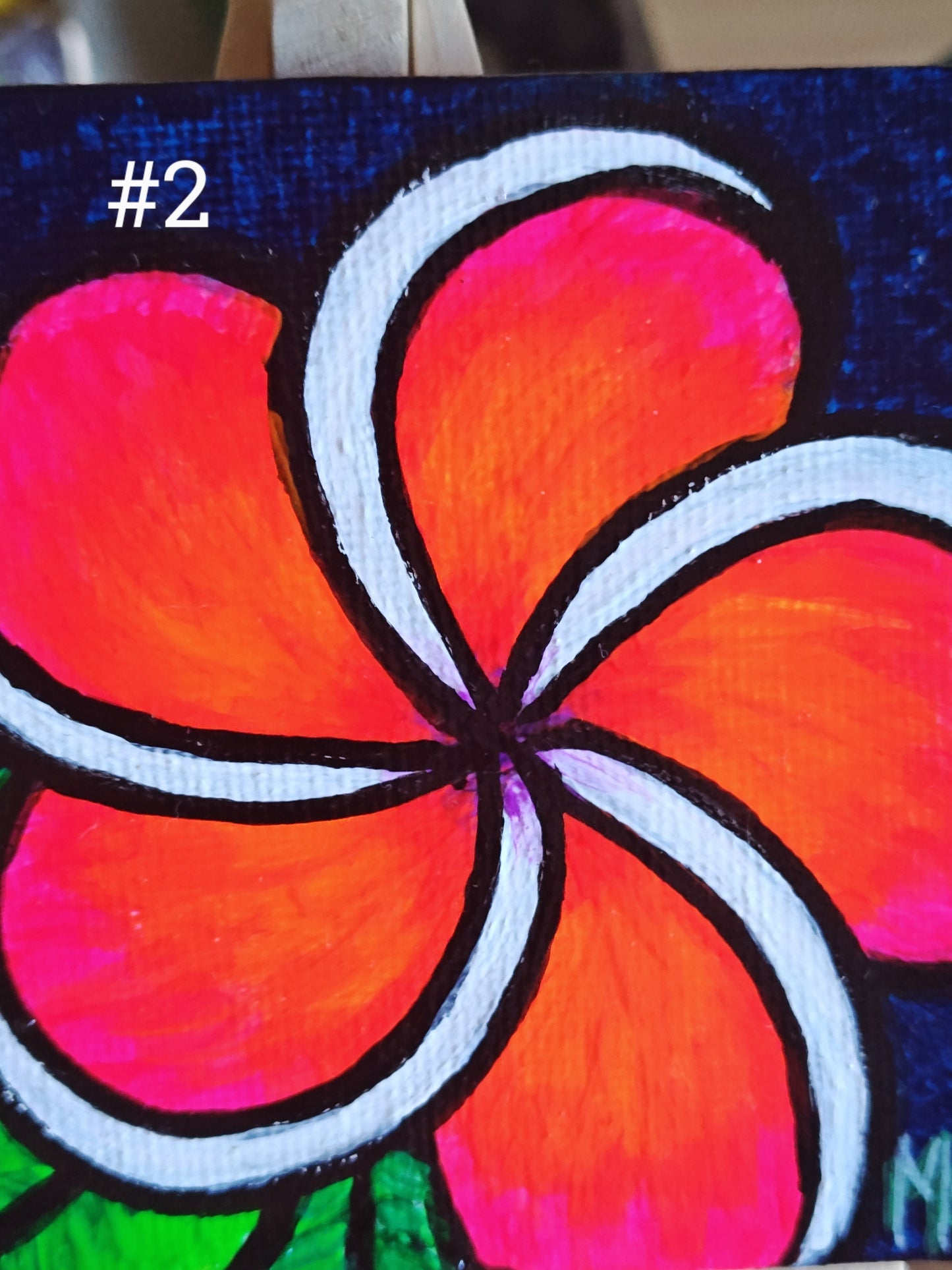 3" x 3" Original Mini Plumeria Paintings