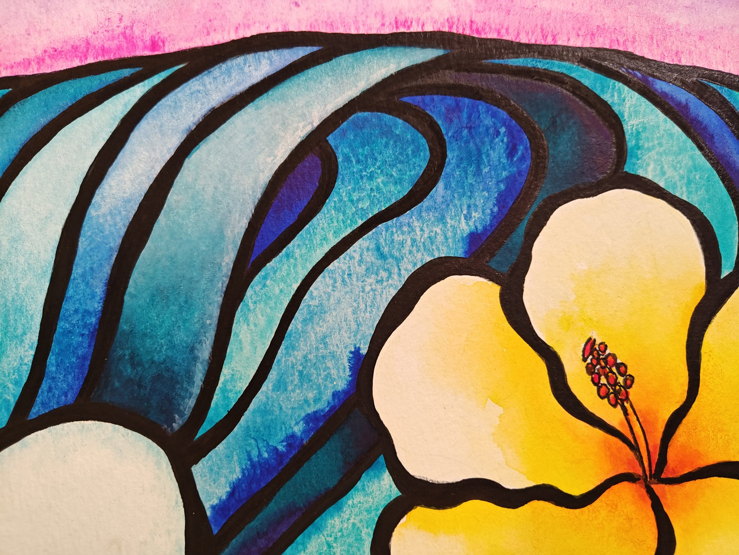 12" x 9" Original Wave Watercolor - "Kalea"