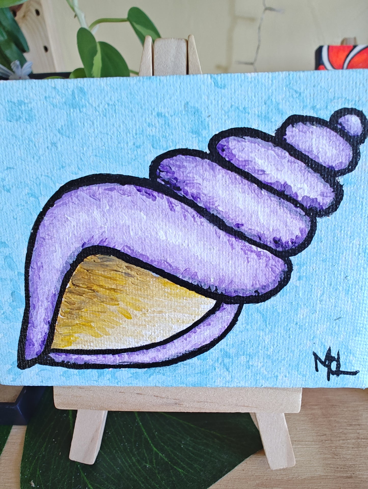 4" x 3" Original Mini Seashell Painting