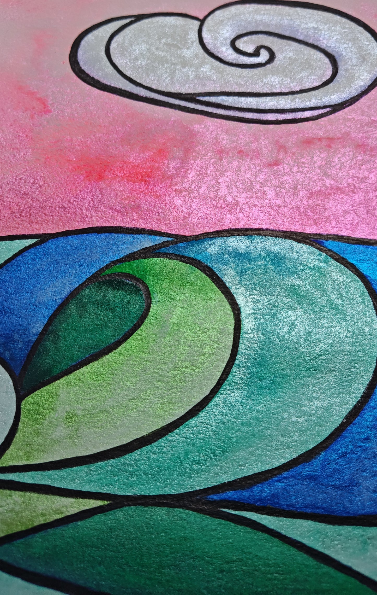 "Cocoa" - 9" x 12" Original Wave Watercolor