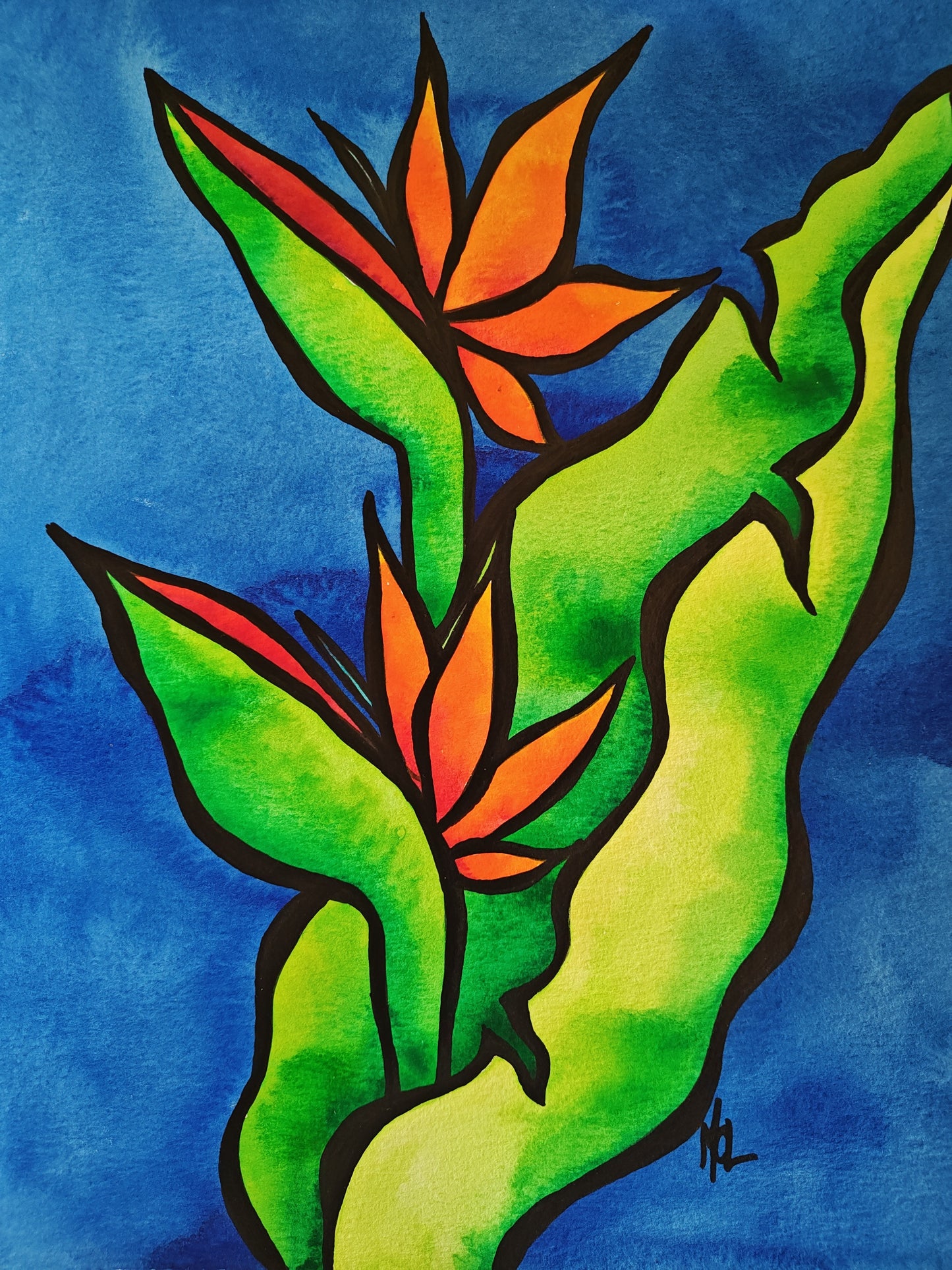 Original Bird of Paradise Watercolor
