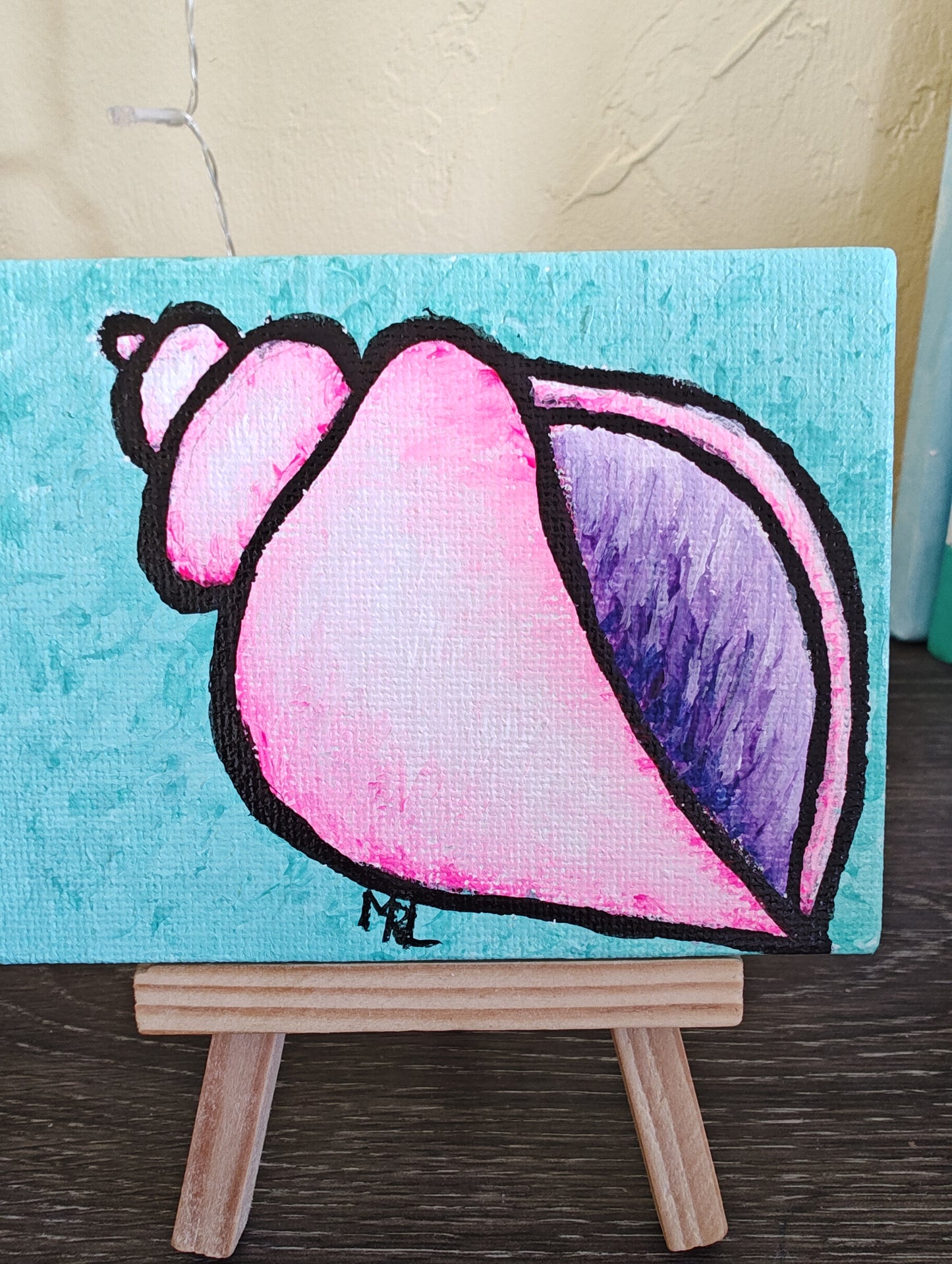 4" x 3" Mini Original Seashell Painting