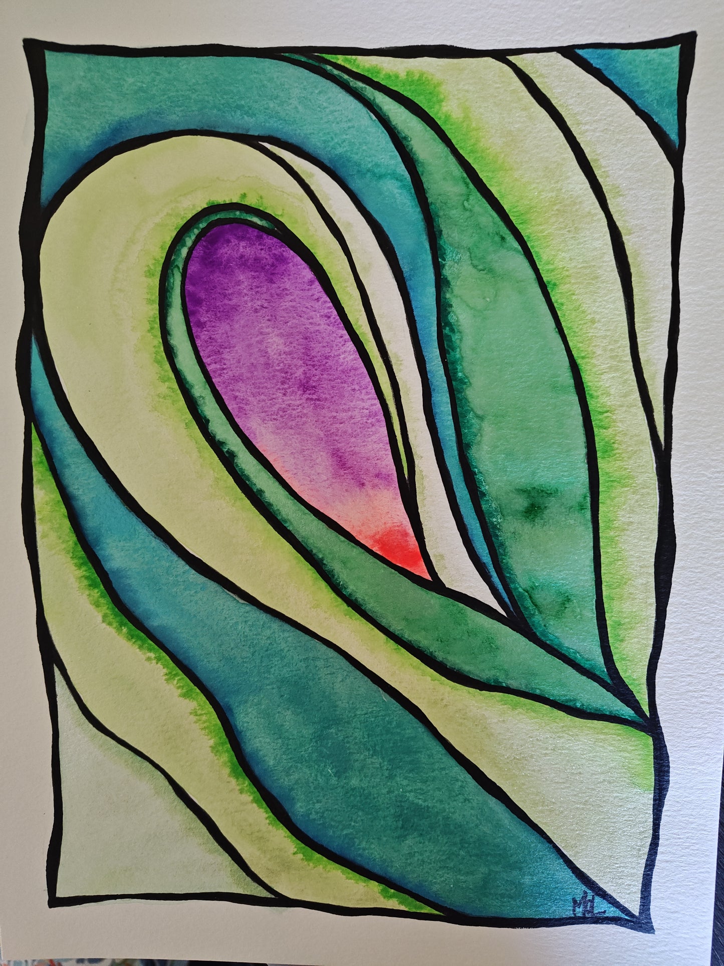Original Watercolor Wave - "Perspective"