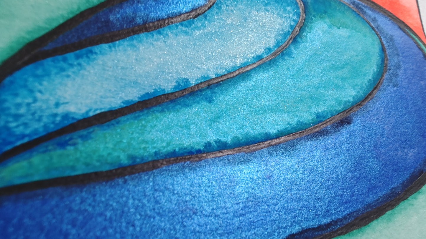 "Maverick" - 10" x 7" Original Wave Watercolor