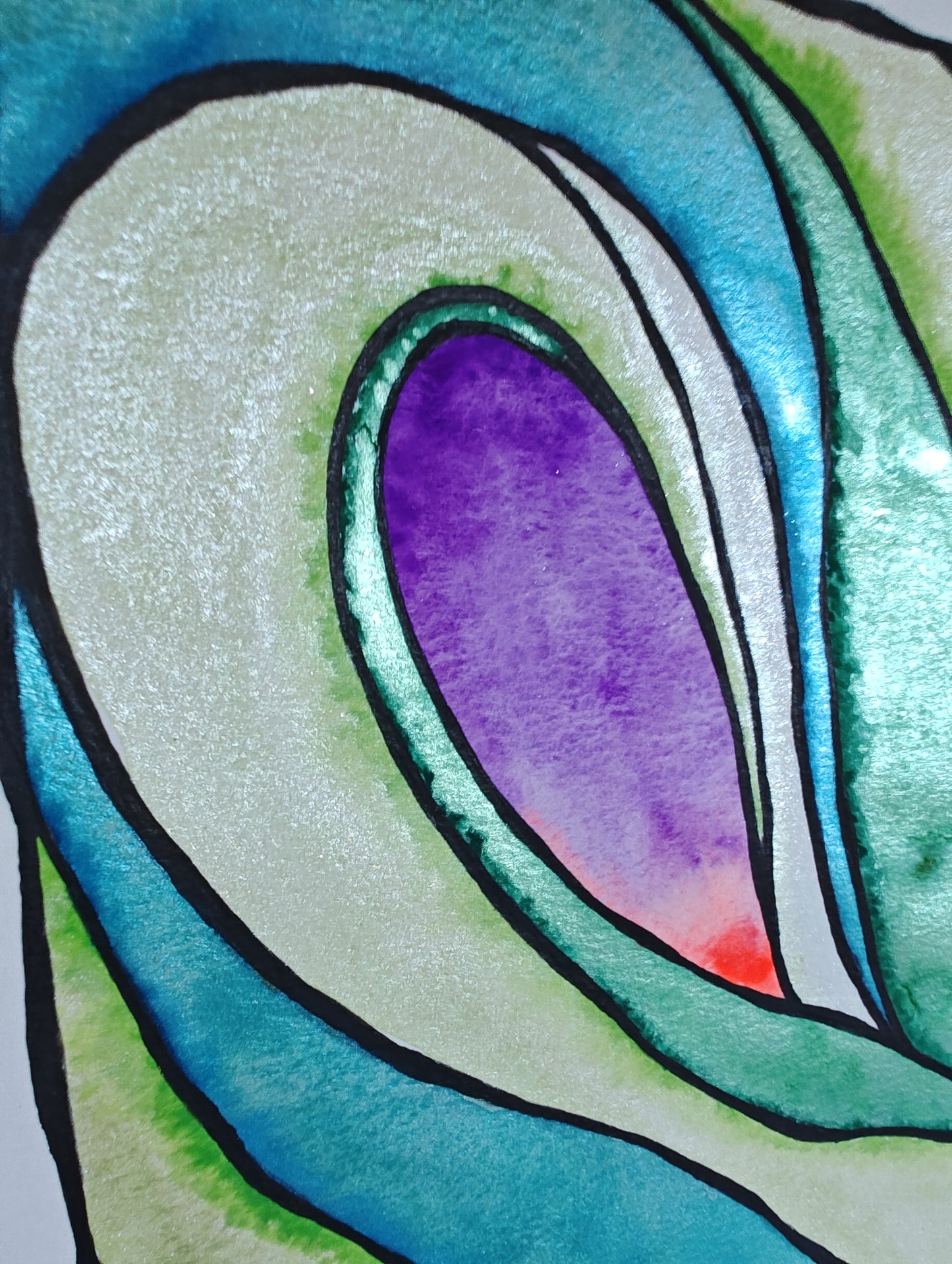 Original Watercolor Wave - "Perspective"