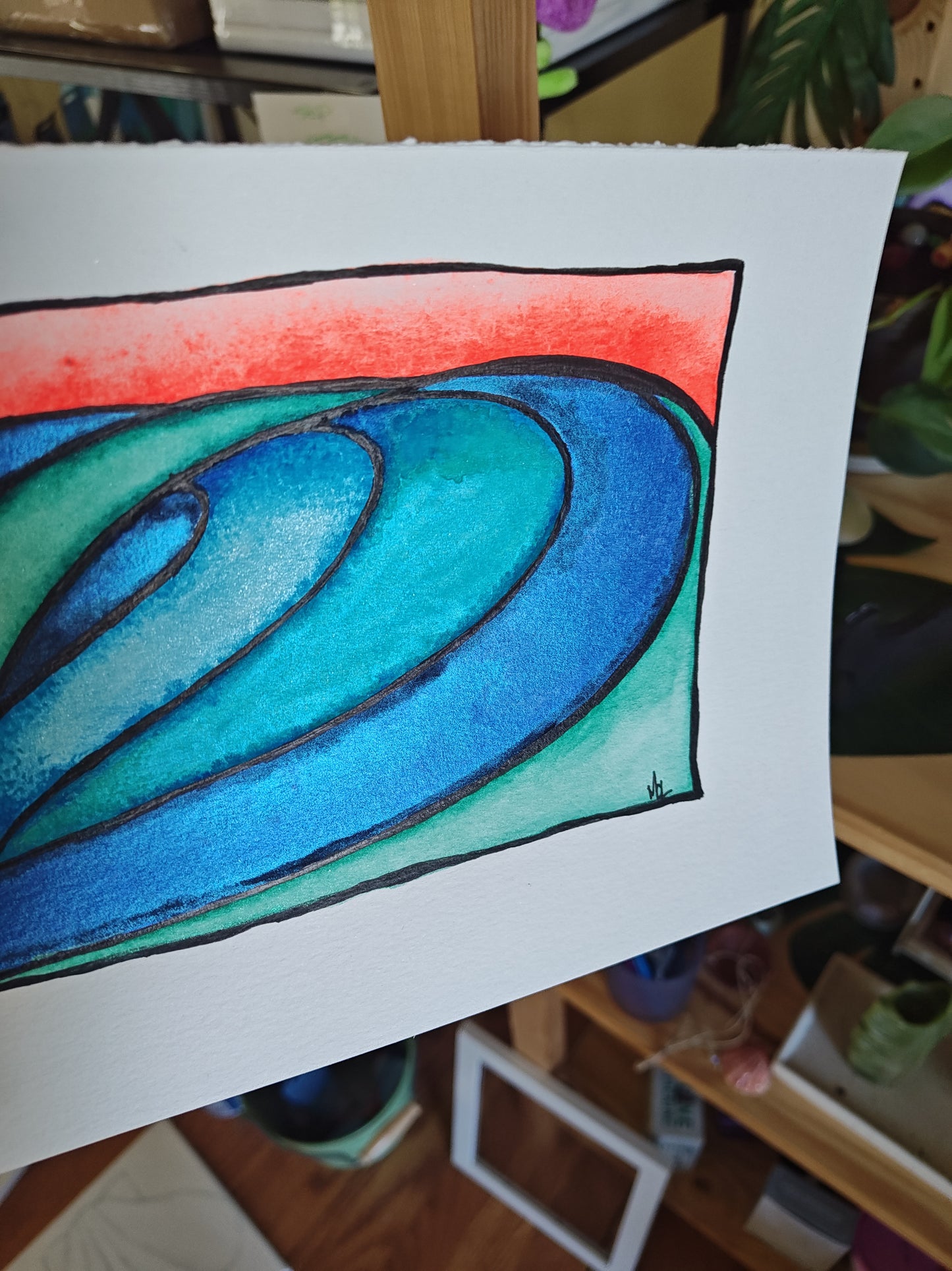 Original Wave Watercolor 10" x 7"