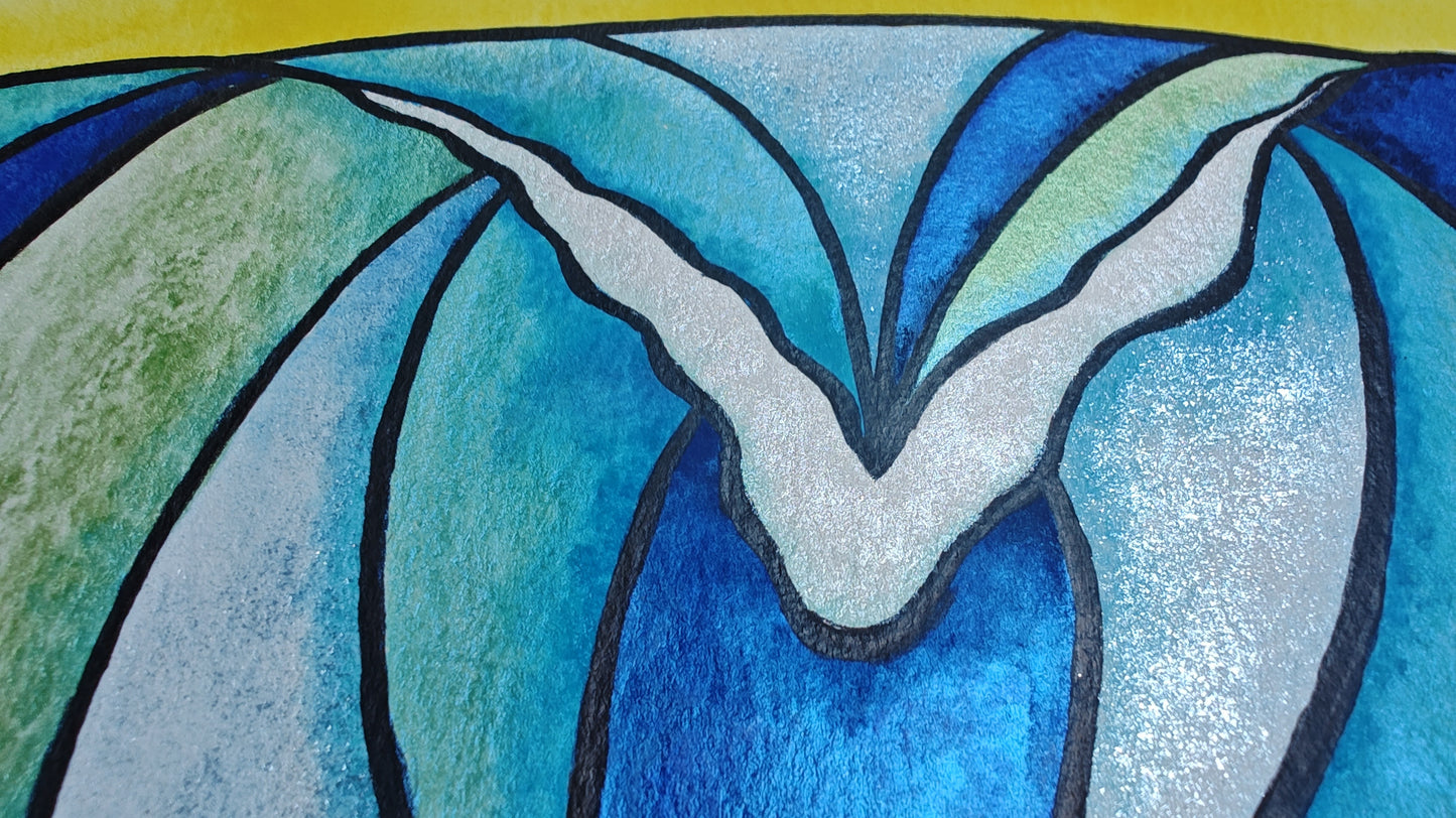 "Cloudbreak" - 12" x 9" Wave Original Watercolor