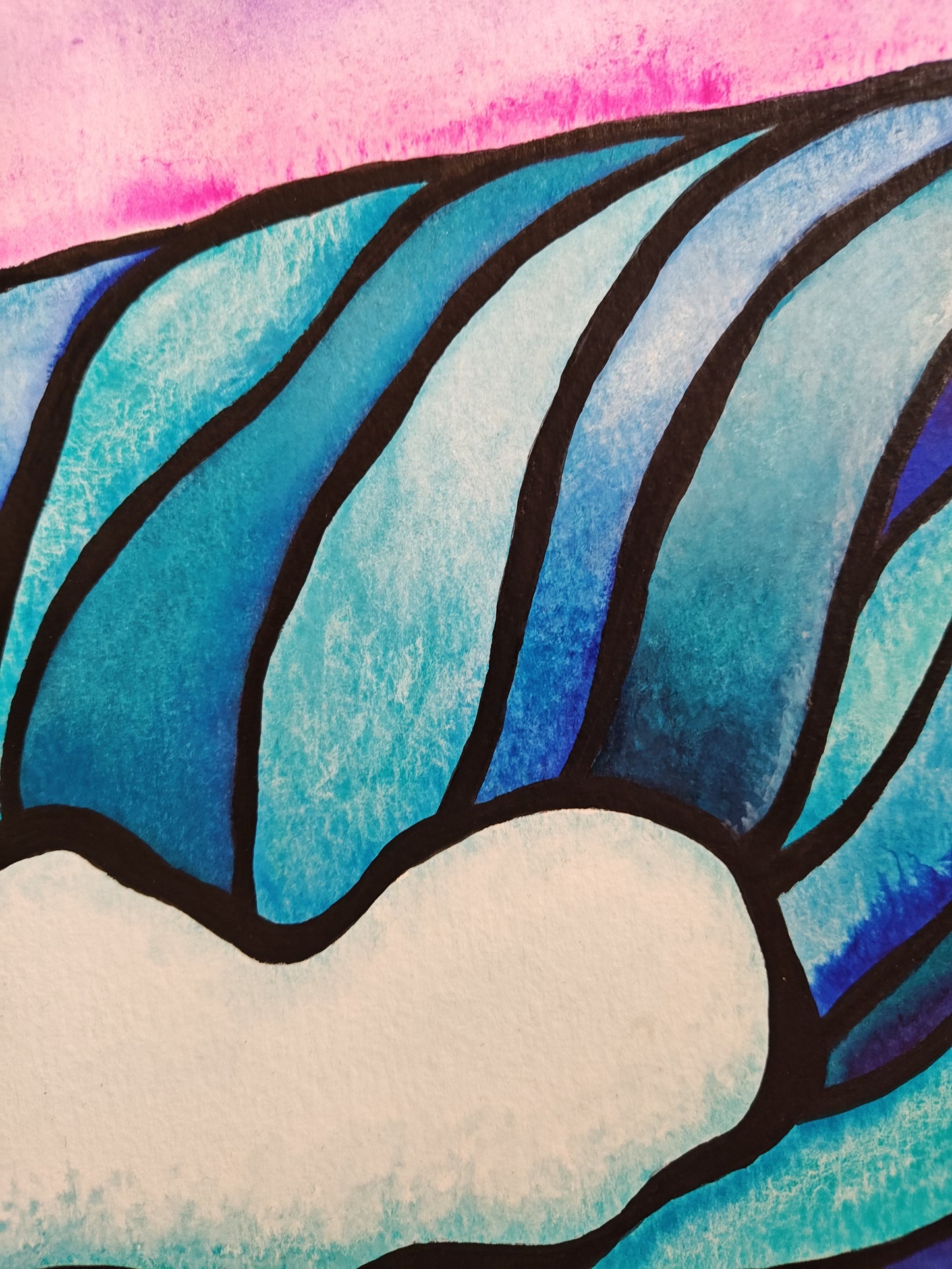 12" x 9" Original Wave Watercolor - "Kalea"