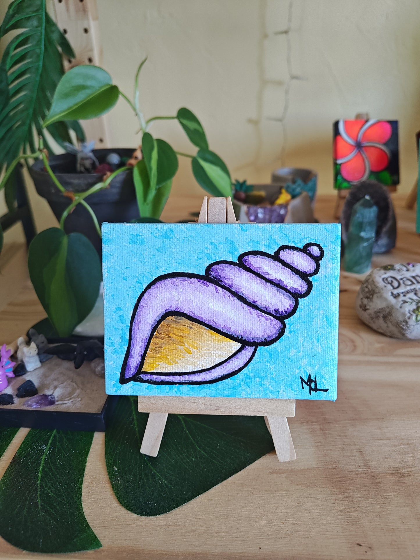 4" x 3" Original Mini Seashell Painting