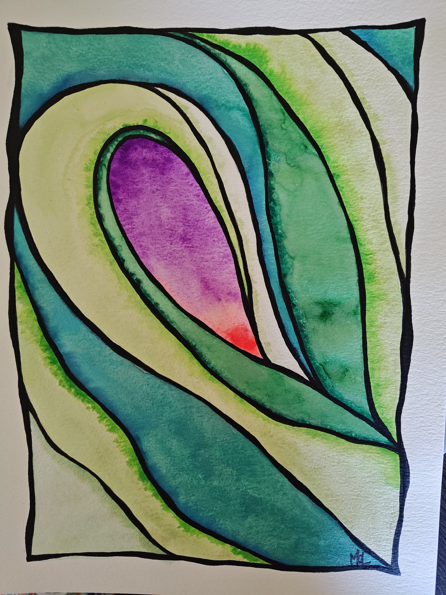 Original Watercolor Wave - "Perspective"