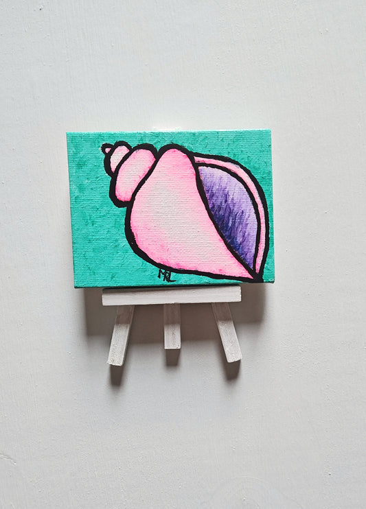 "Pinky" - Original Mini Seashell Painting