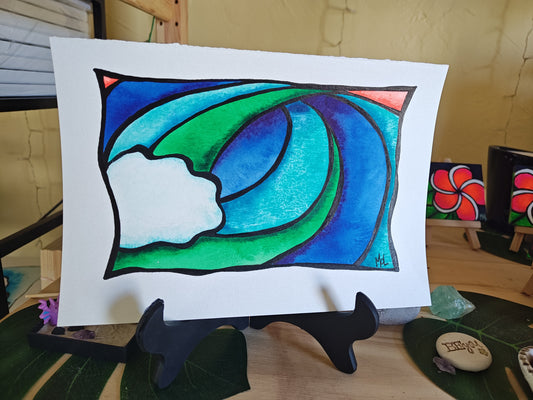 "Samson" - 10" x 7" Original Wave Watercolor