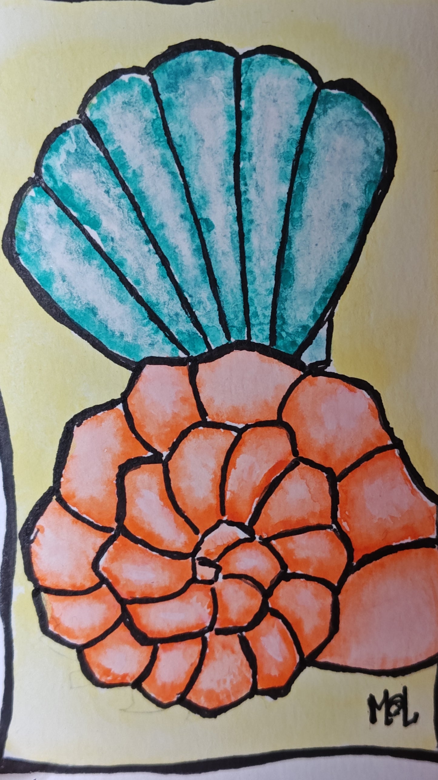 "Veronica" - Original Seashell Watercolor