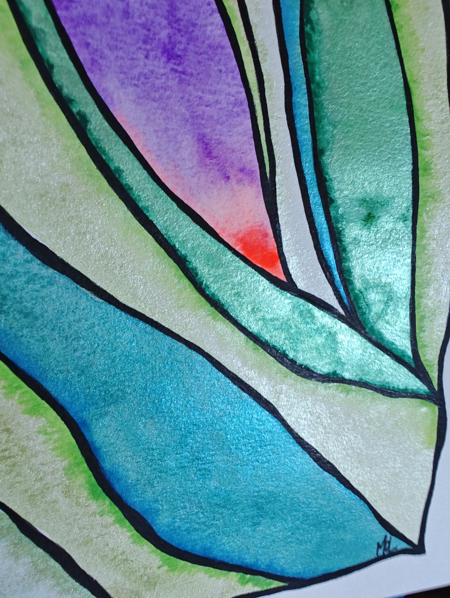 Original Watercolor Wave - "Perspective"