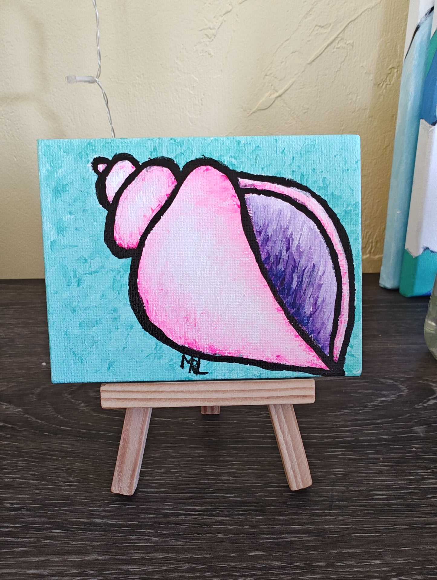 4" x 3" Mini Original Seashell Painting
