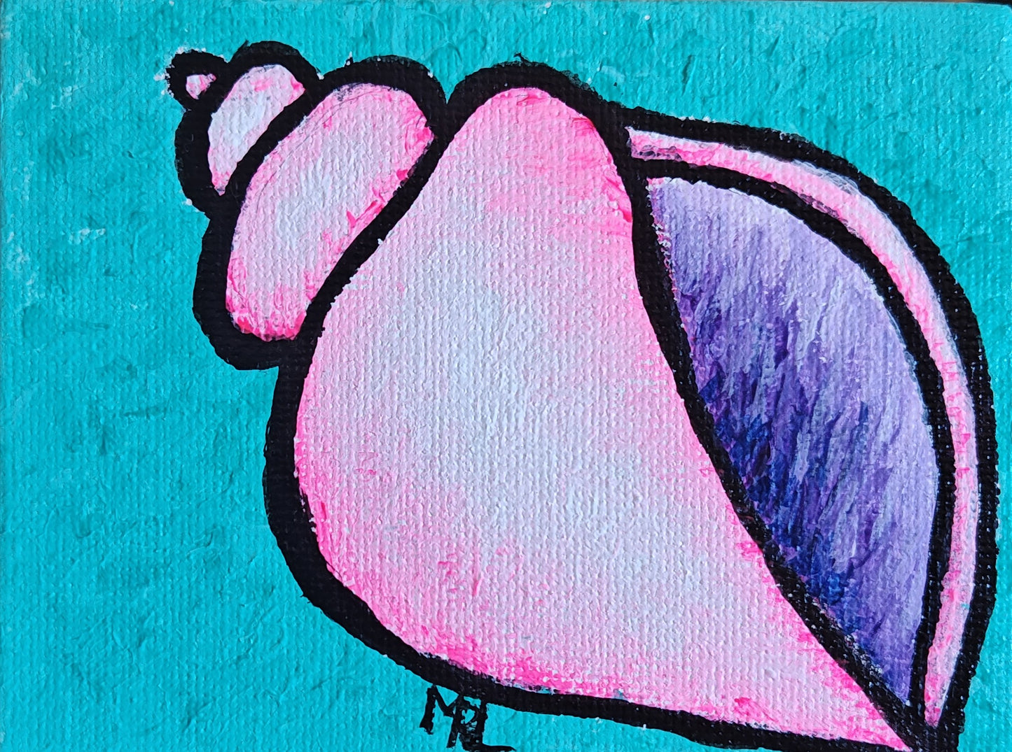 4" x 3" Mini Original Seashell Painting