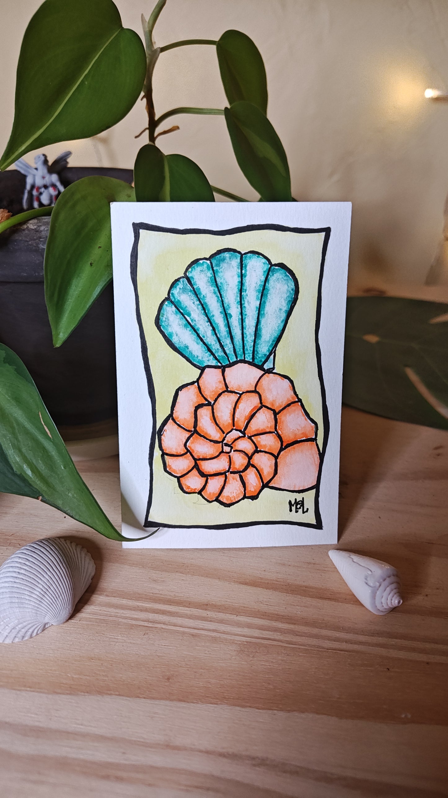 "Veronica" - Original Seashell Watercolor