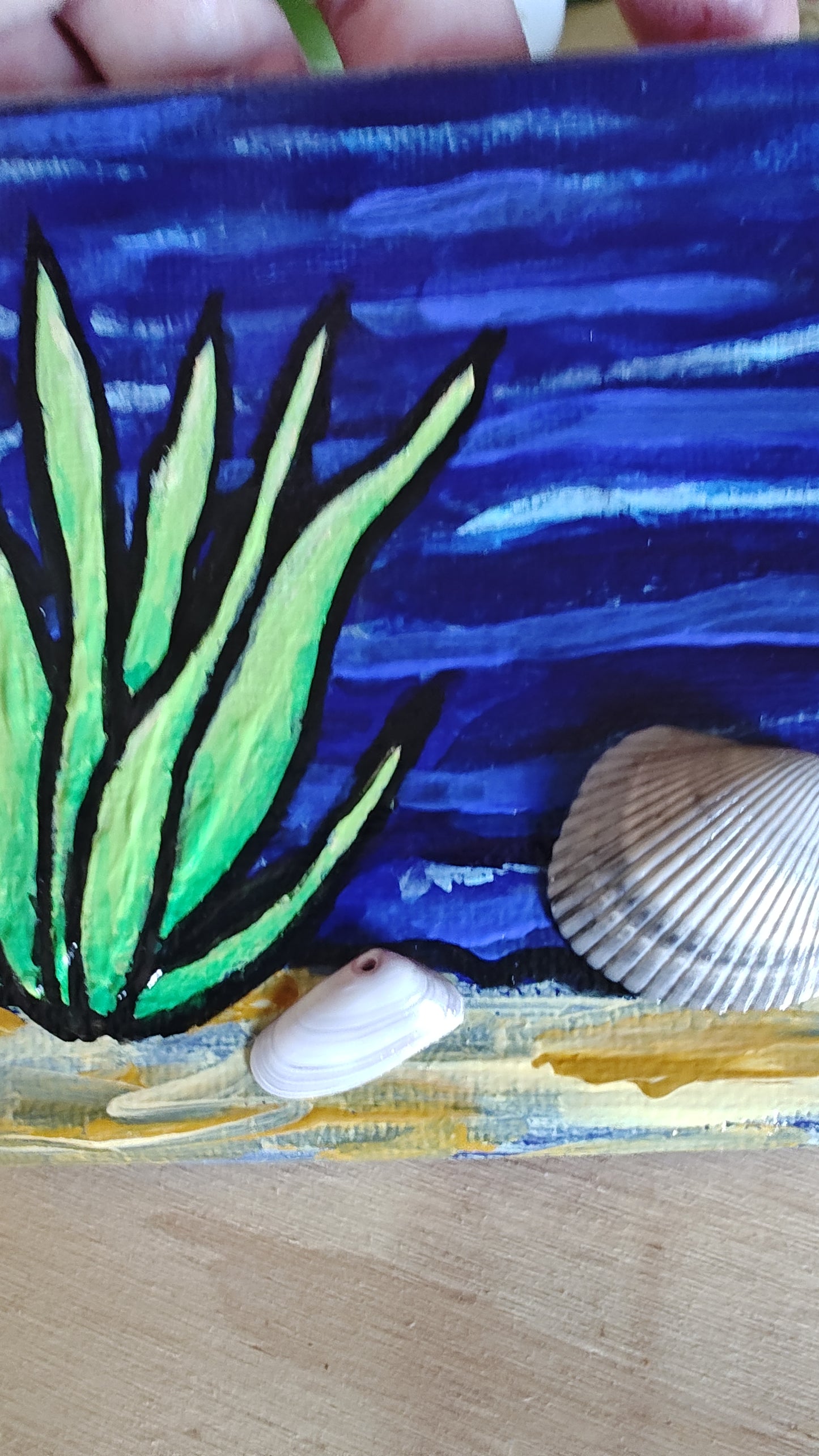 Small 4" x 4" Original Acrylic Ocean Painting