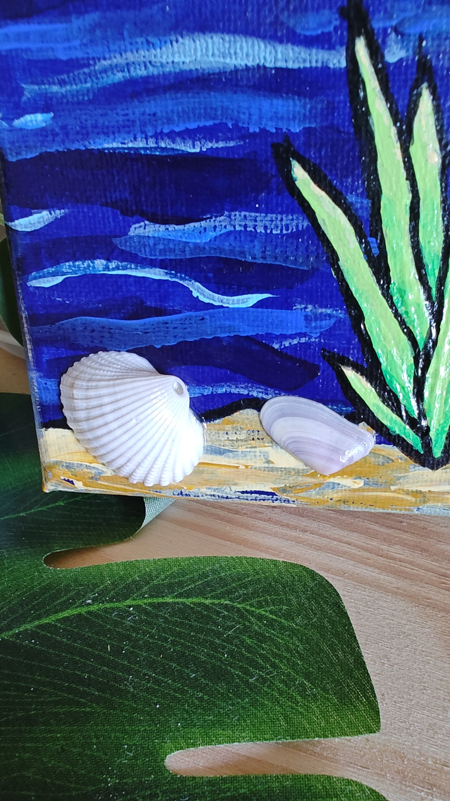 Small 4" x 4" Original Acrylic Ocean Painting