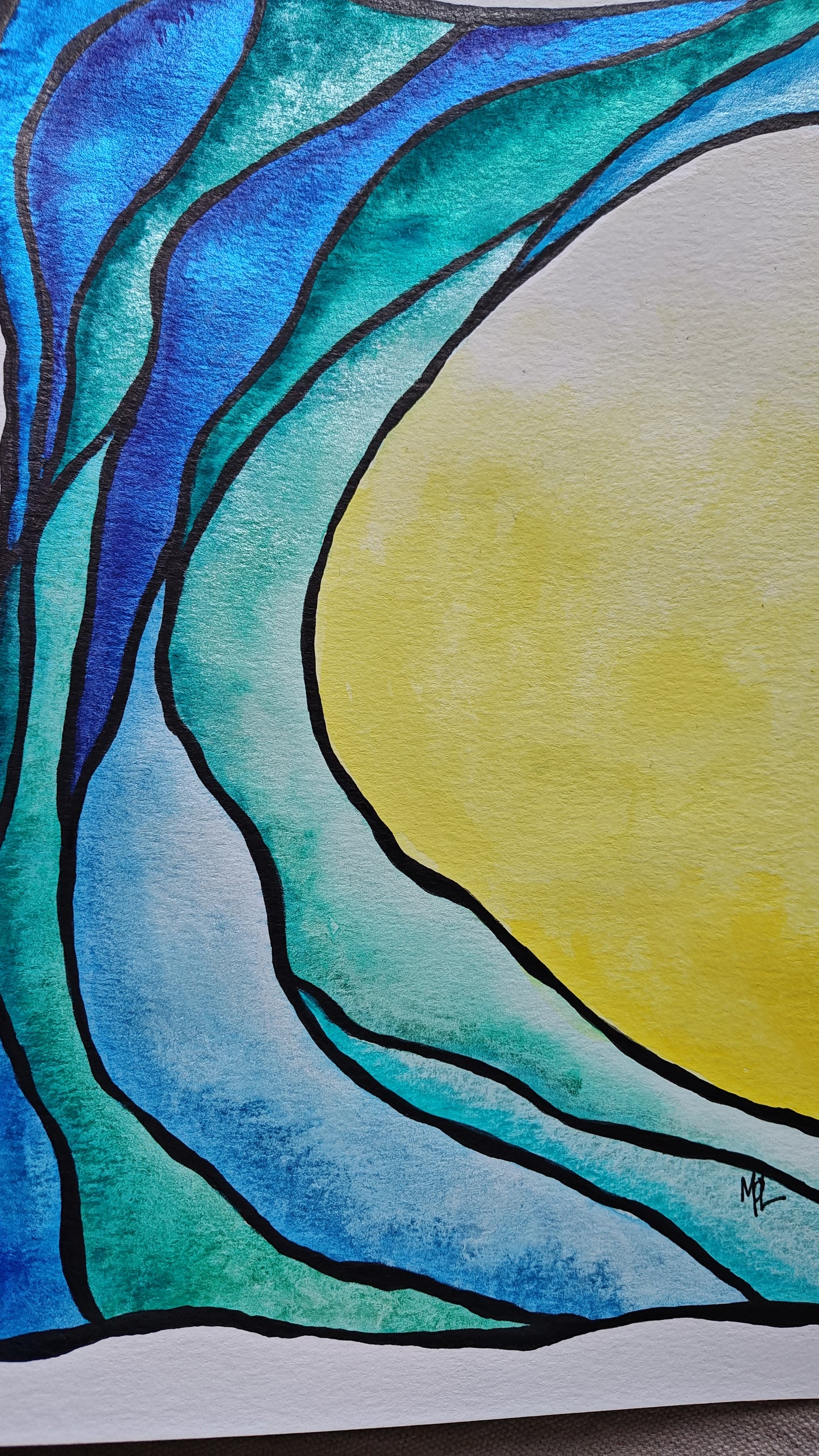 "Maris" - 9" x 12" Original Wave Watercolor