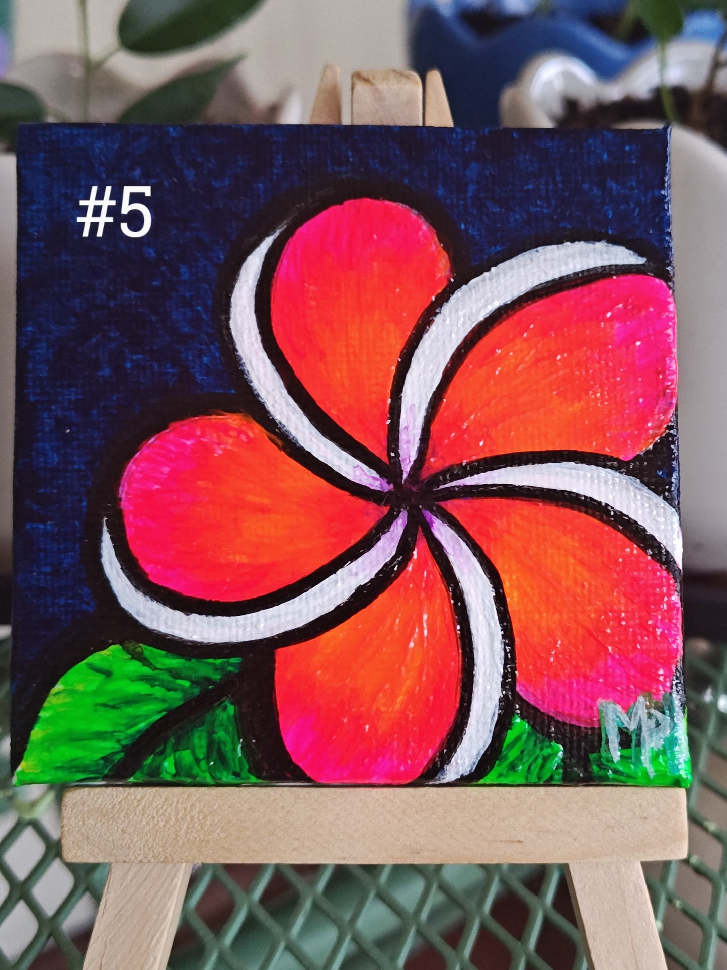 3" x 3" Mini Original Plumeria Paintings