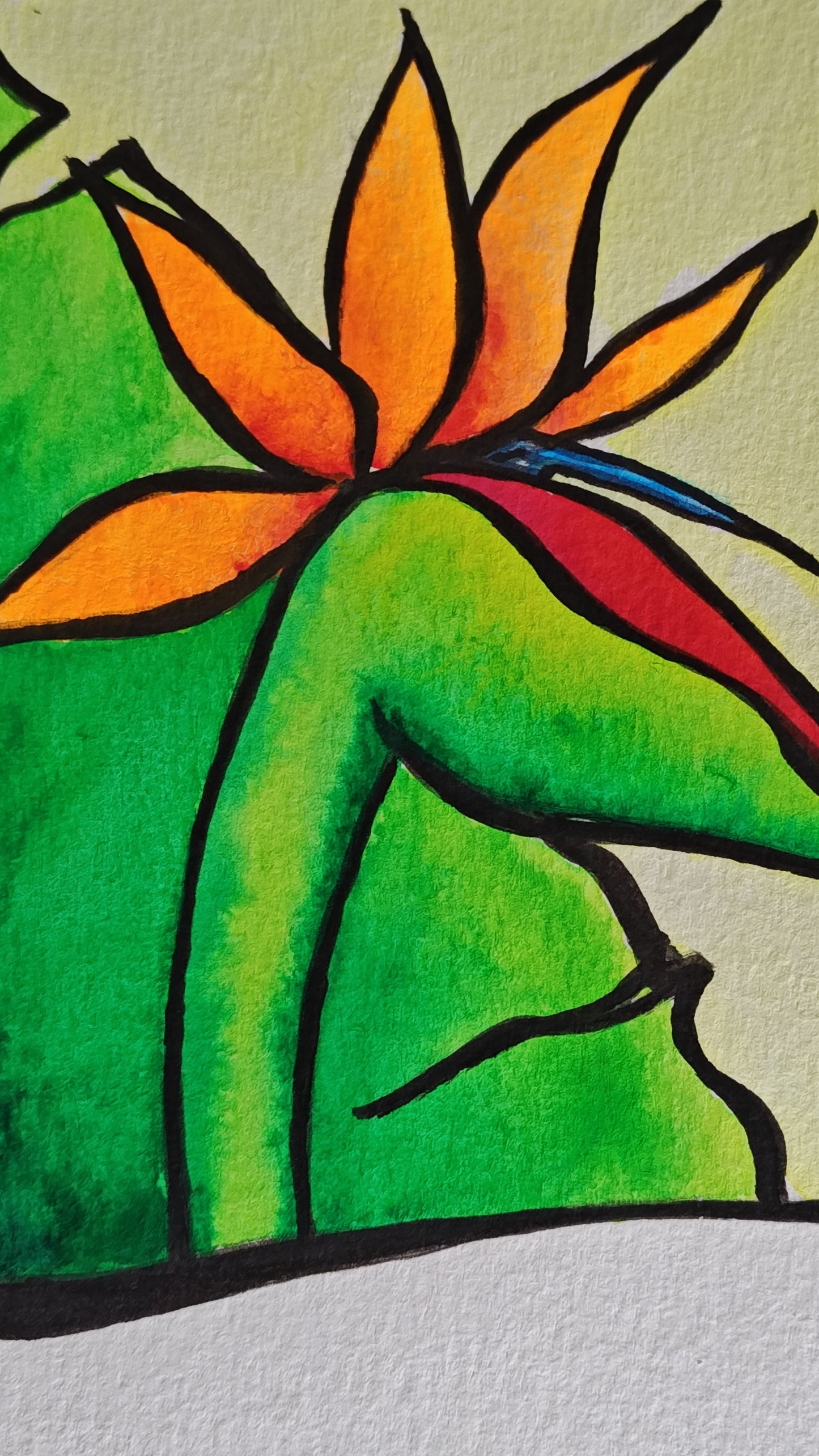 " Birdie" - 7" x 10" Bird of Paradise Original Watercolor