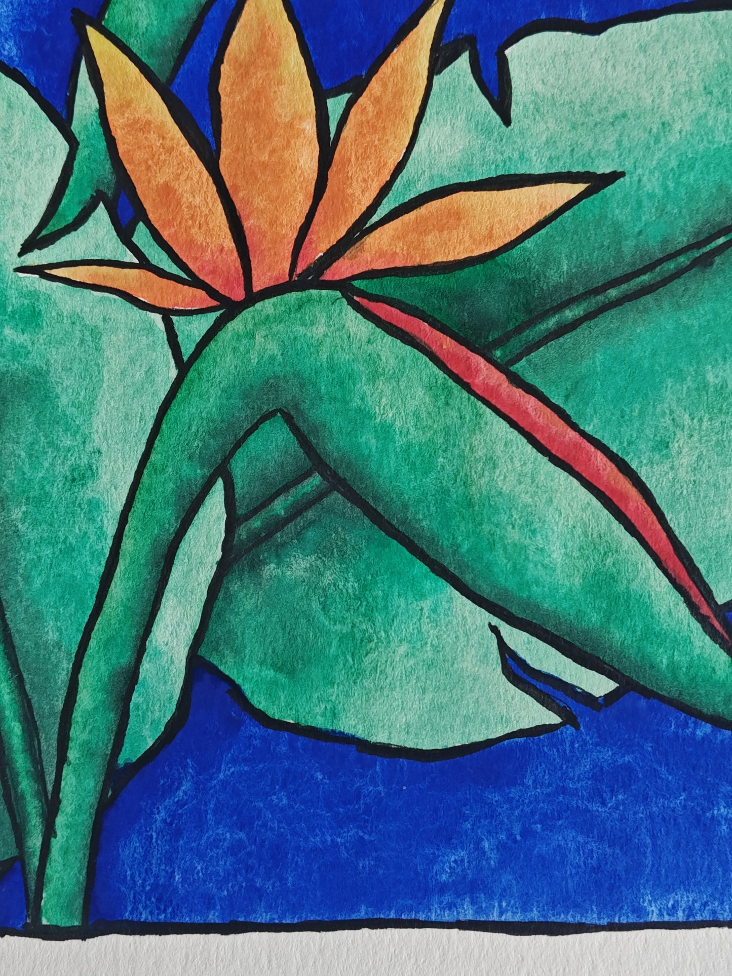Original Watercolor Birds in Paradise