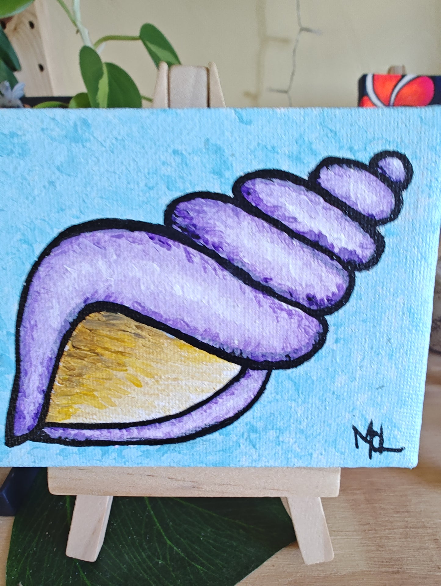 4" x 3" Original Mini Seashell Painting