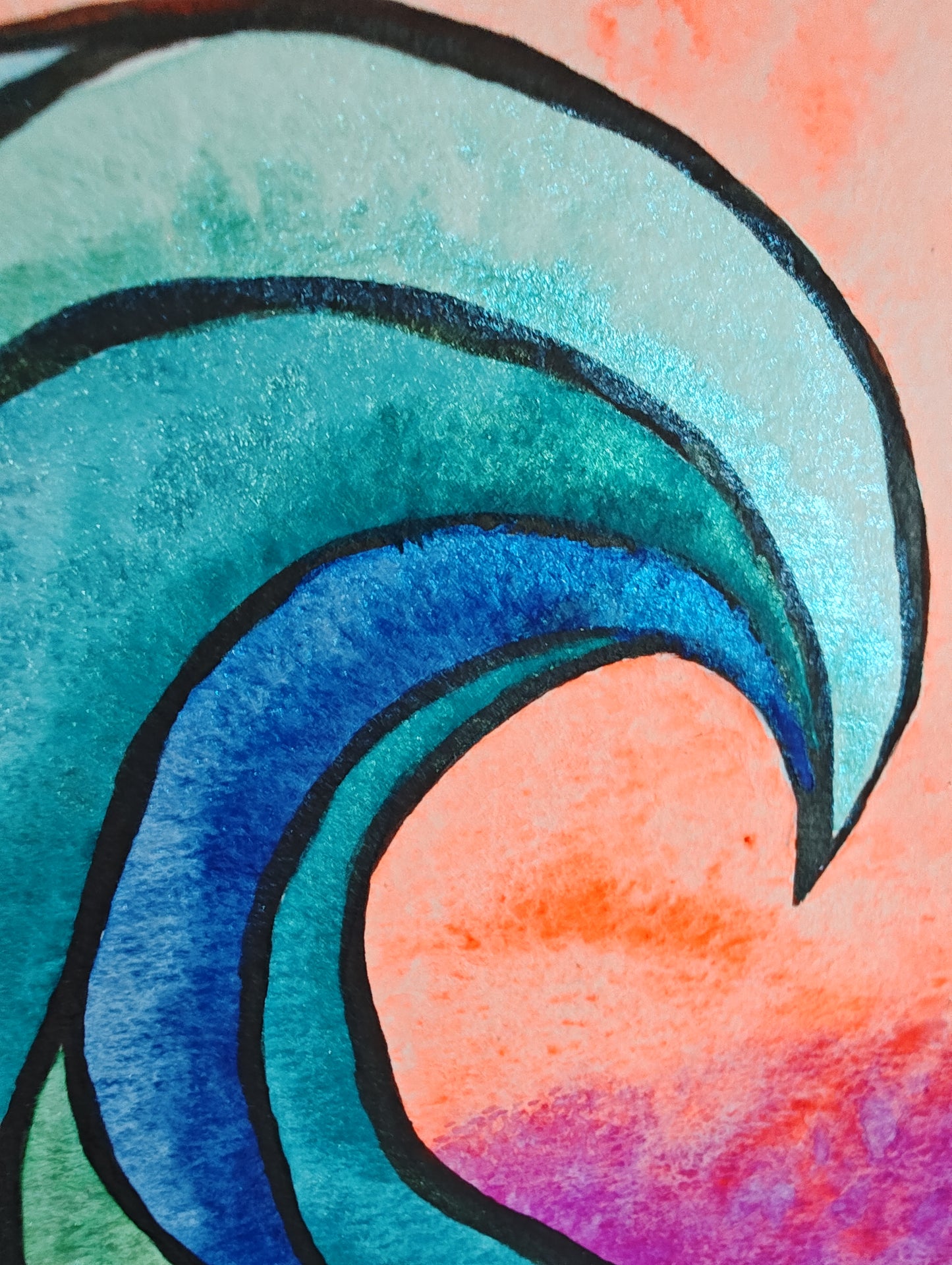 Original Watercolor Wave - "Quiet Morning"