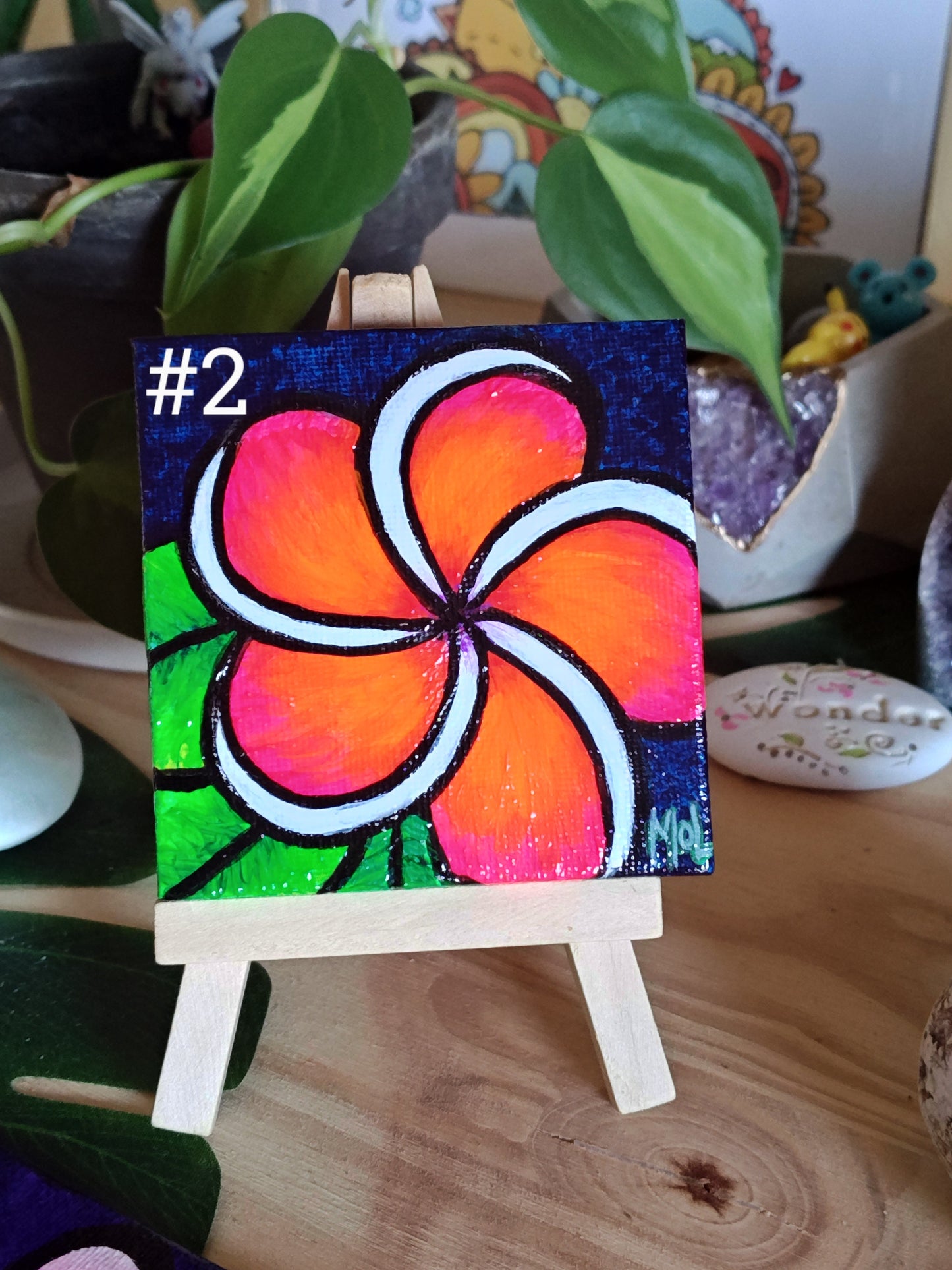 3" x 3" Original Mini Plumeria Paintings