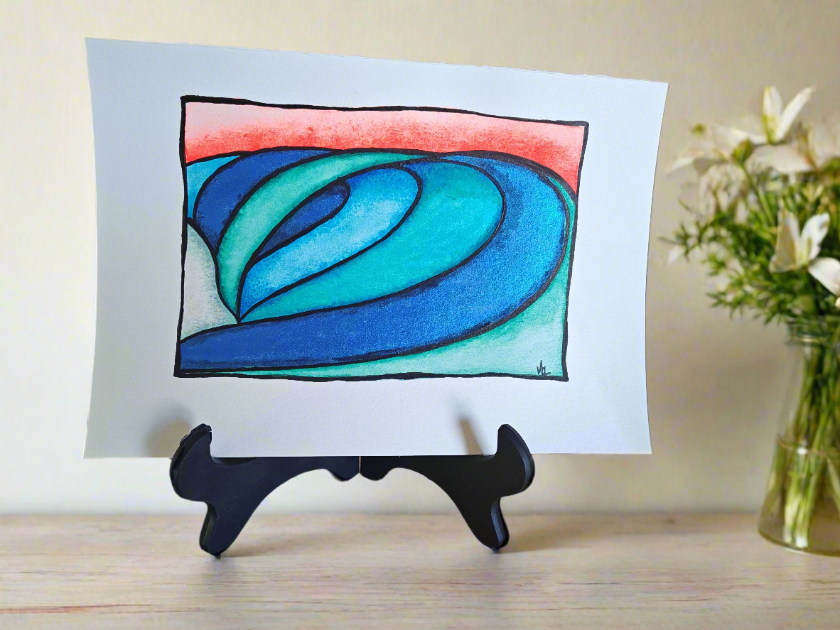 "Maverick" - 10" x 7" Original Wave Watercolor