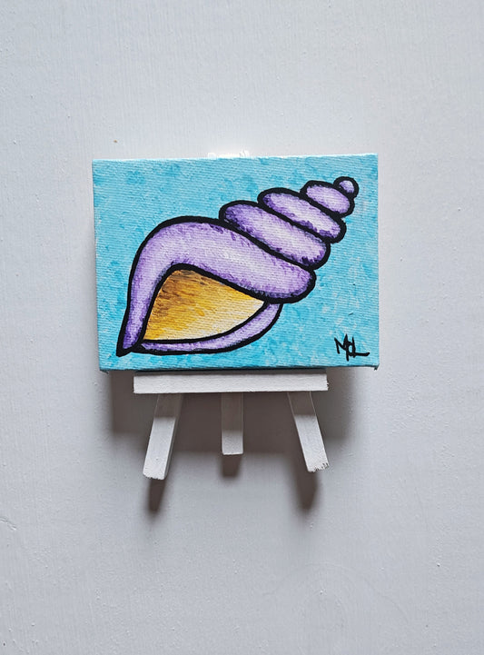 "The Brain" - 4" x 3" Original Mini Seashell Painting