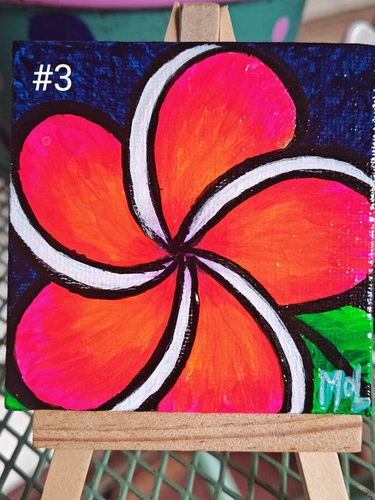 3" x 3" Original Mini Plumeria Paintings