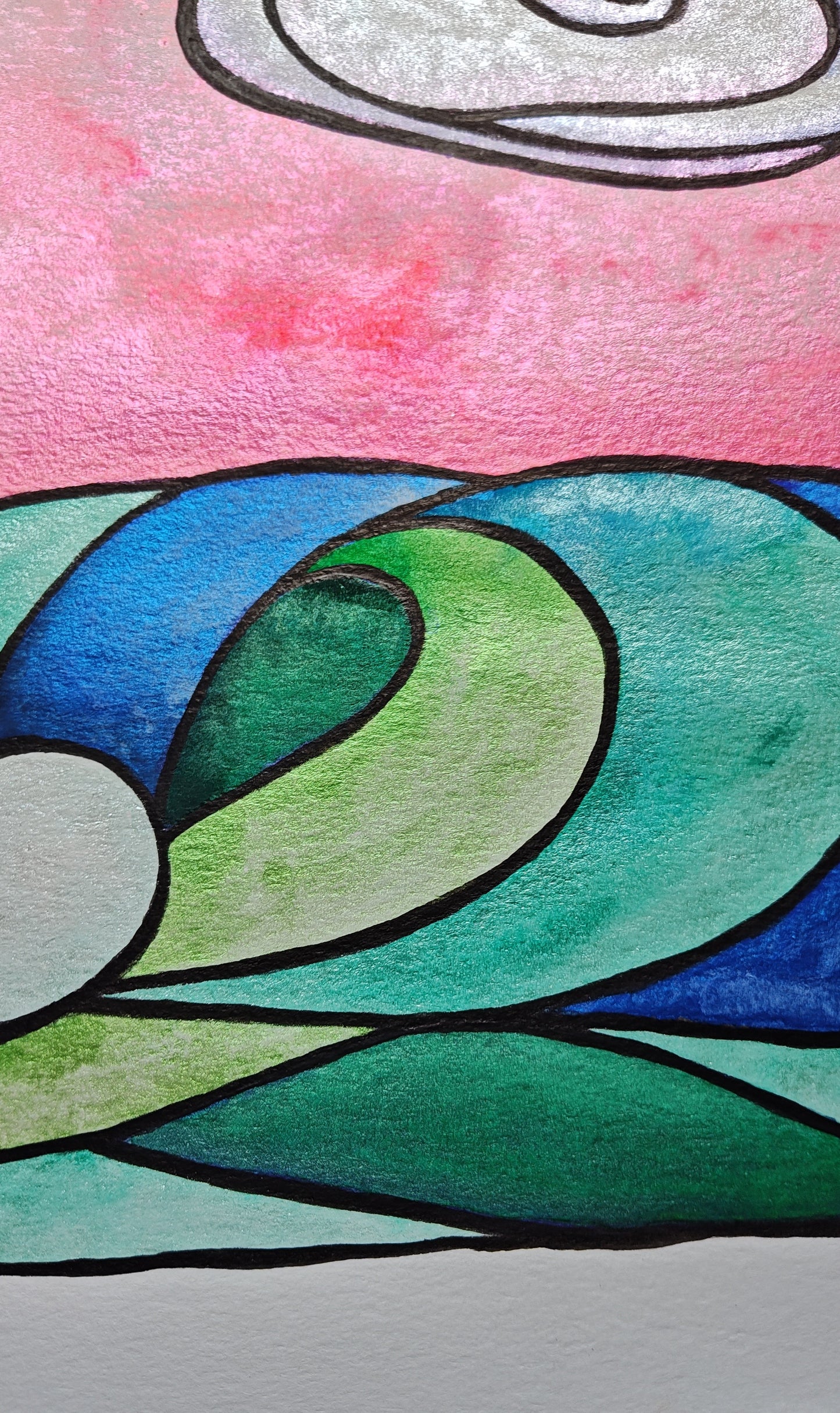 "Cocoa" - 9" x 12" Original Wave Watercolor