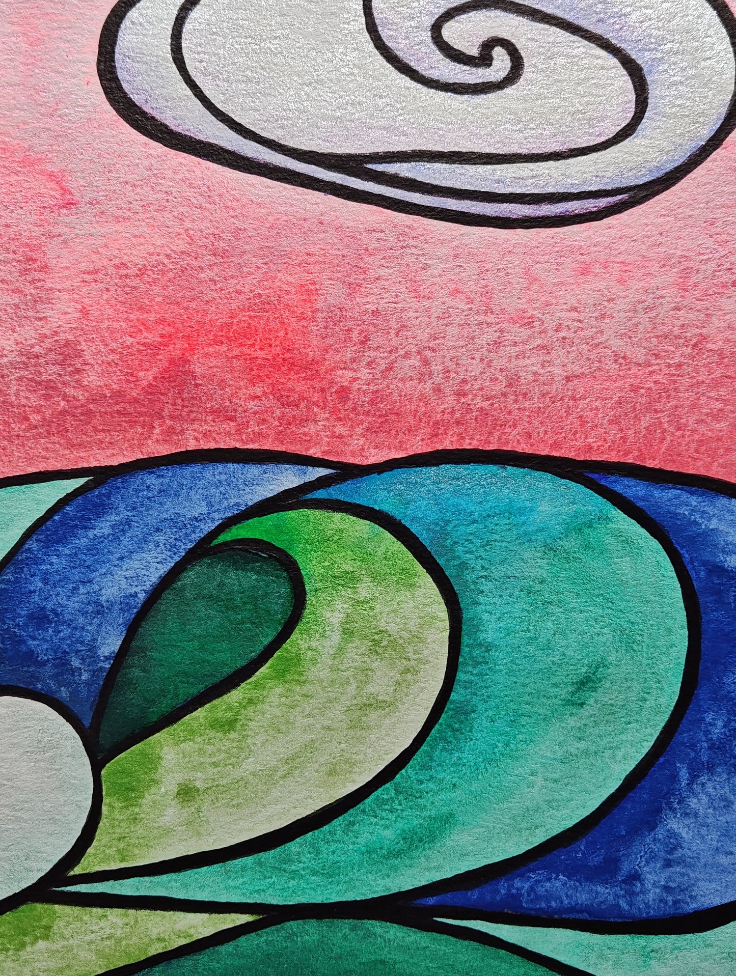 "Cocoa" - 9" x 12" Original Wave Watercolor