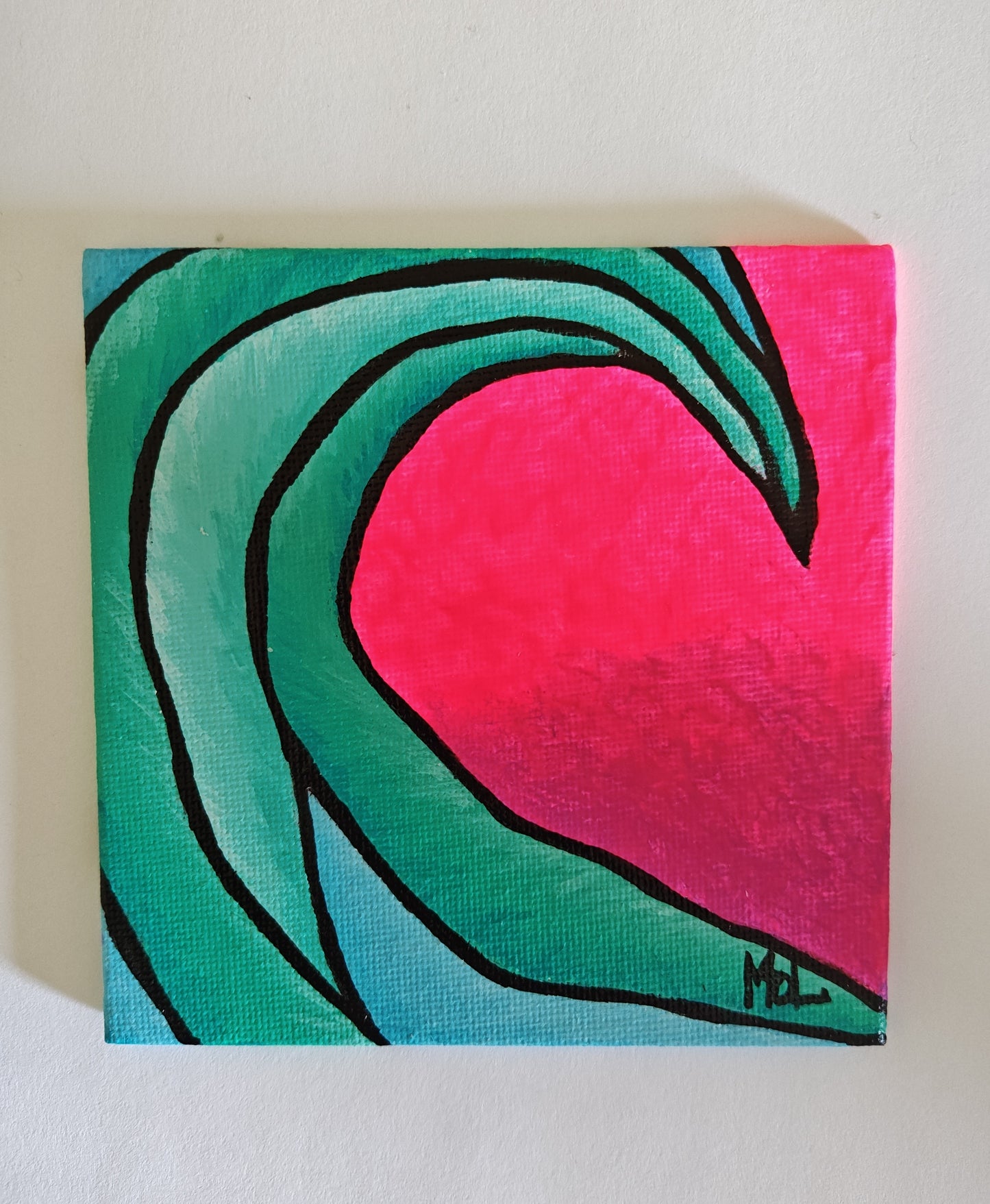 4" x 4" Acrylic Wave Mini Painting