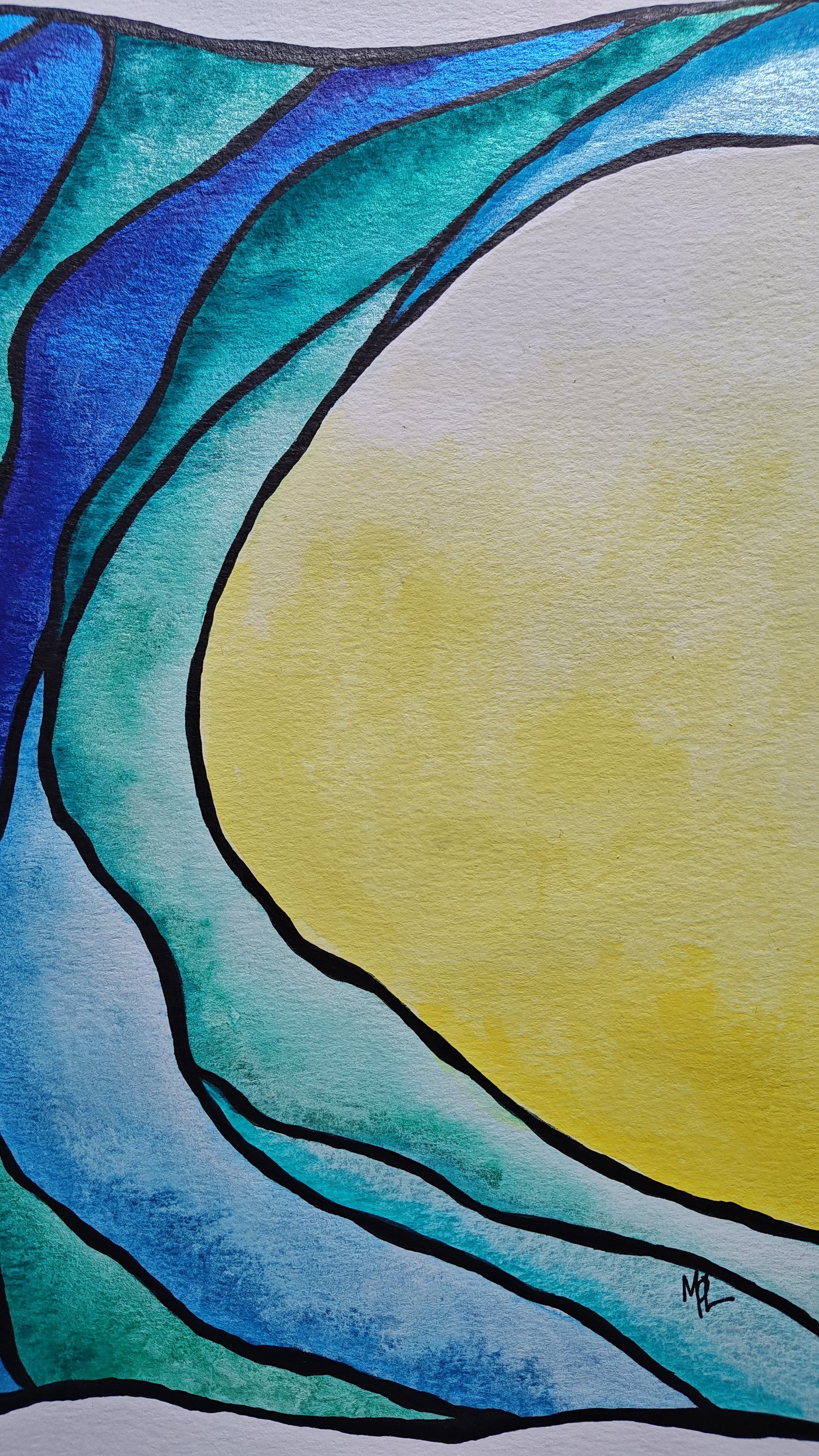 "Maris" - 9" x 12" Original Wave Watercolor