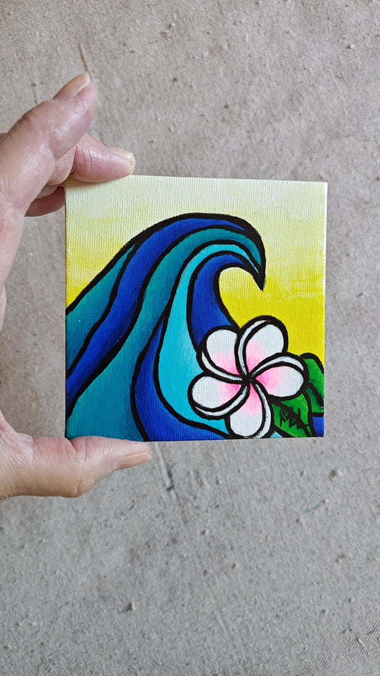 "Elira" - 4" x 4" Mini Wave Acrylic Painting