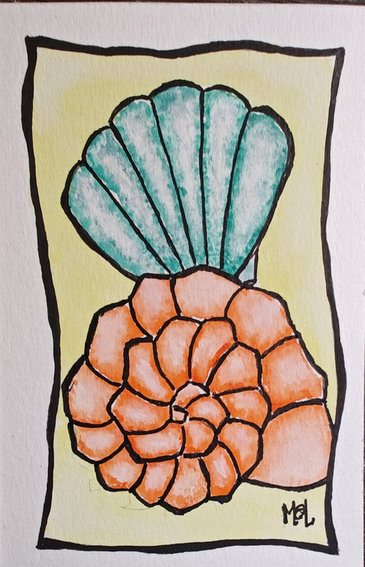 "Veronica" - Original Seashell Watercolor