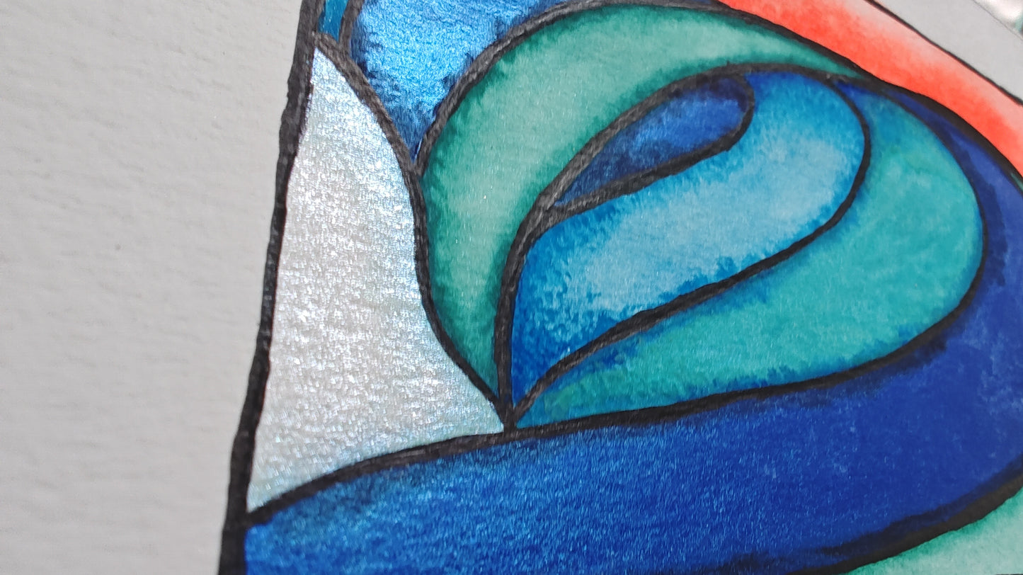 "Maverick" - 10" x 7" Original Wave Watercolor