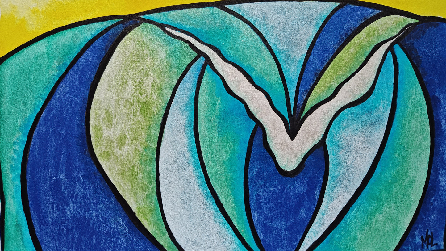 "Cloudbreak" - 12" x 9" Wave Original Watercolor