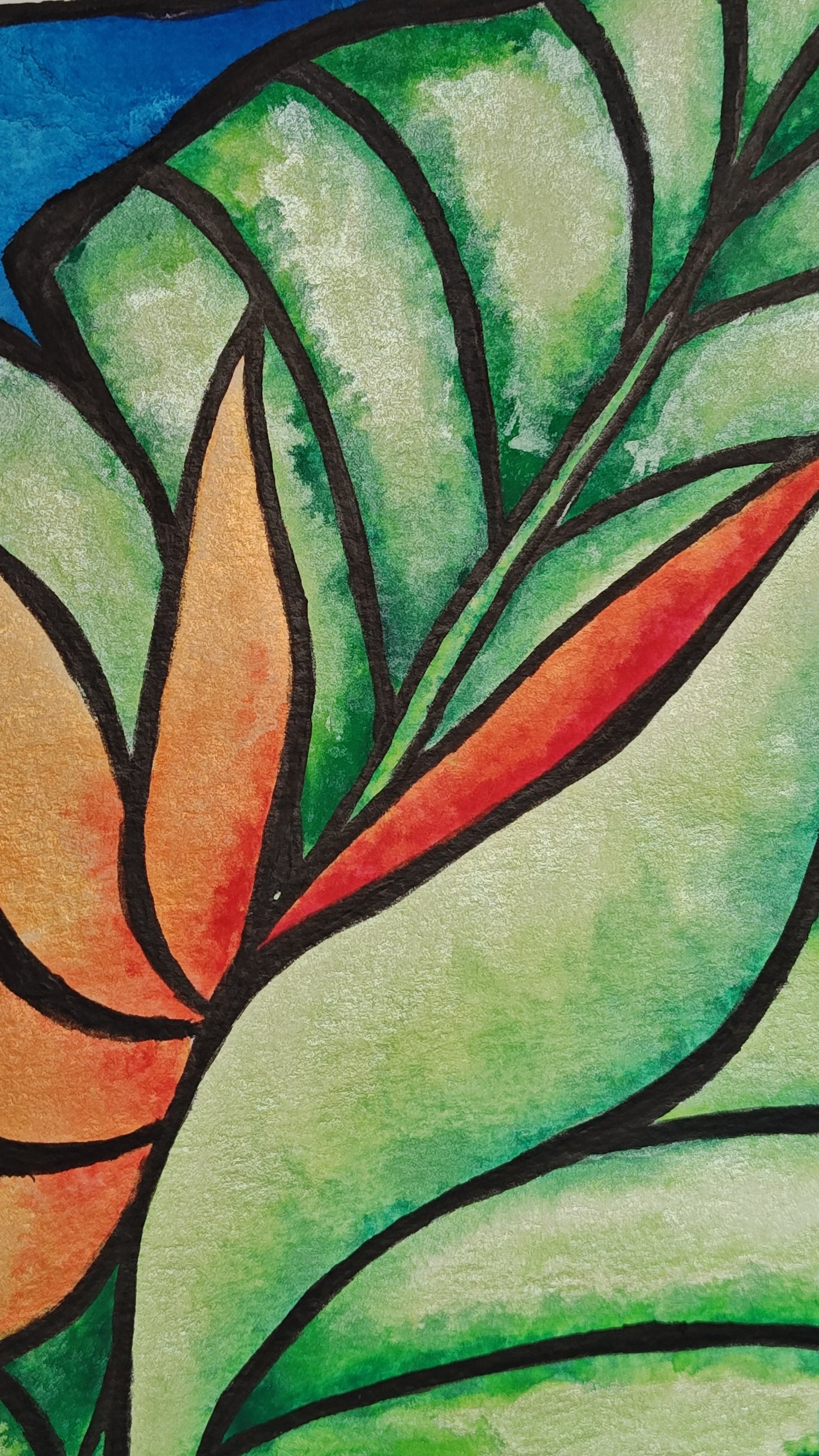 "Flo" - 9" x 12" Original Bird of Paradise Watercolor