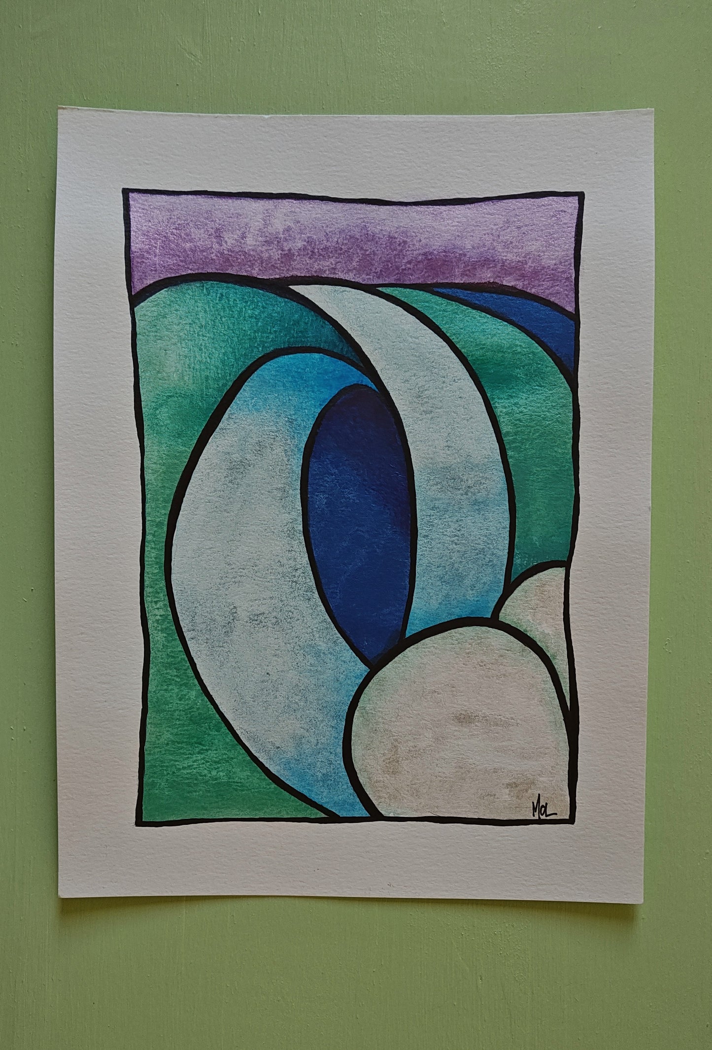 "Shorebreak" - 9" x 12" Original Wave Watercolor