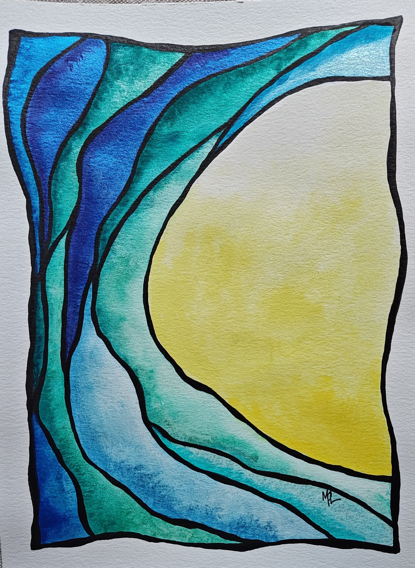 "Maris" - 9" x 12" Original Wave Watercolor