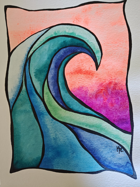 Original Watercolor Wave - "Quiet Morning"