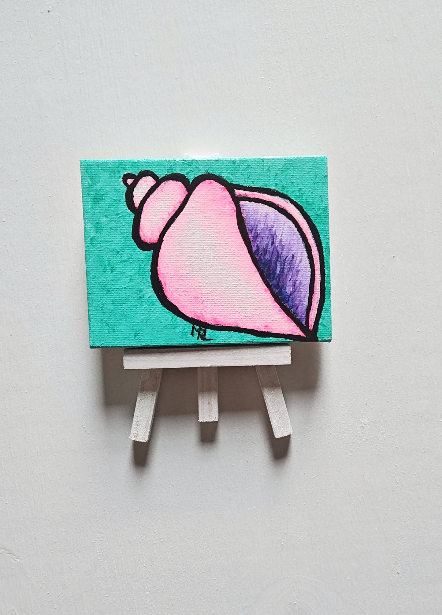 "Pinky" - Original Mini Seashell Painting