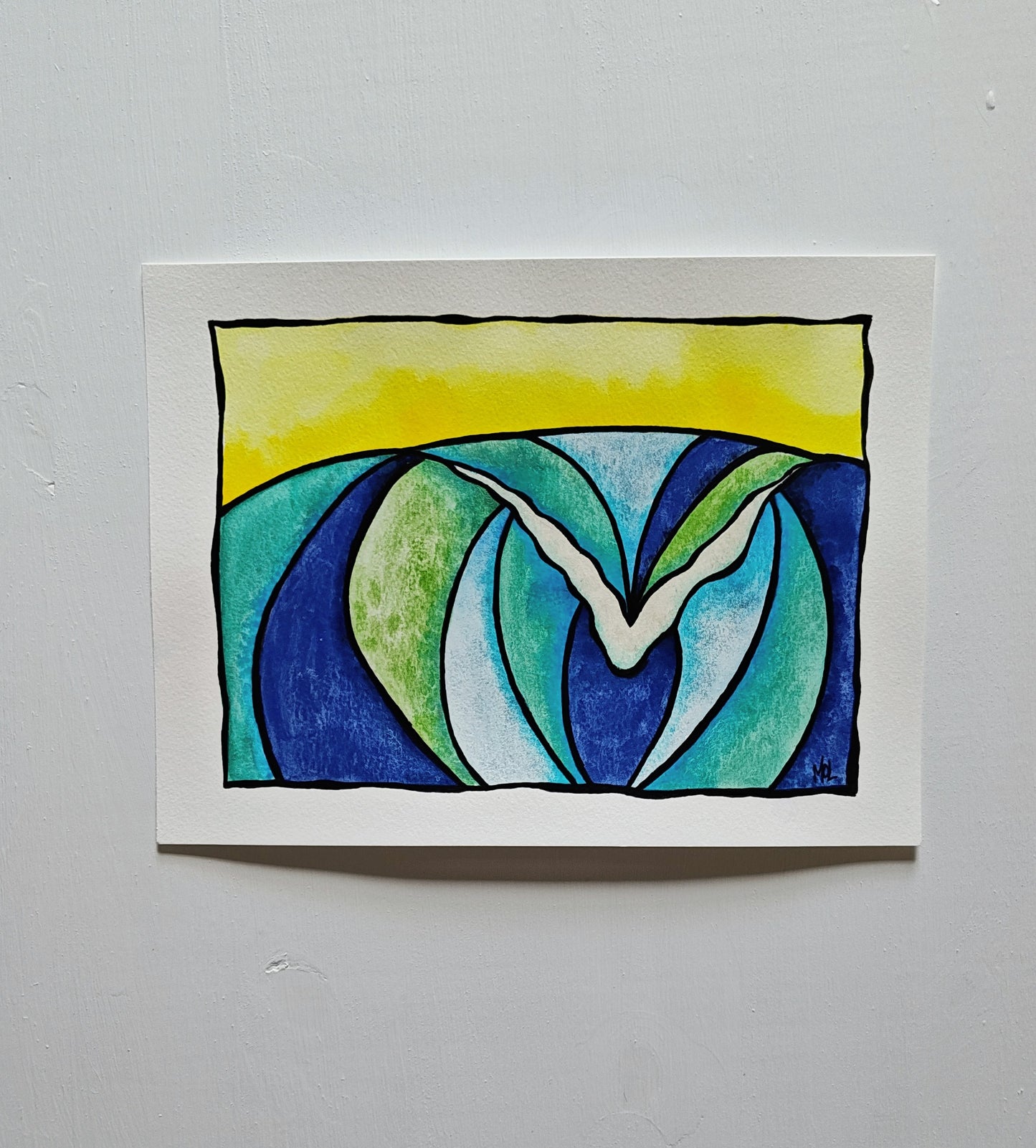 "Cloudbreak" - 12" x 9" Wave Original Watercolor