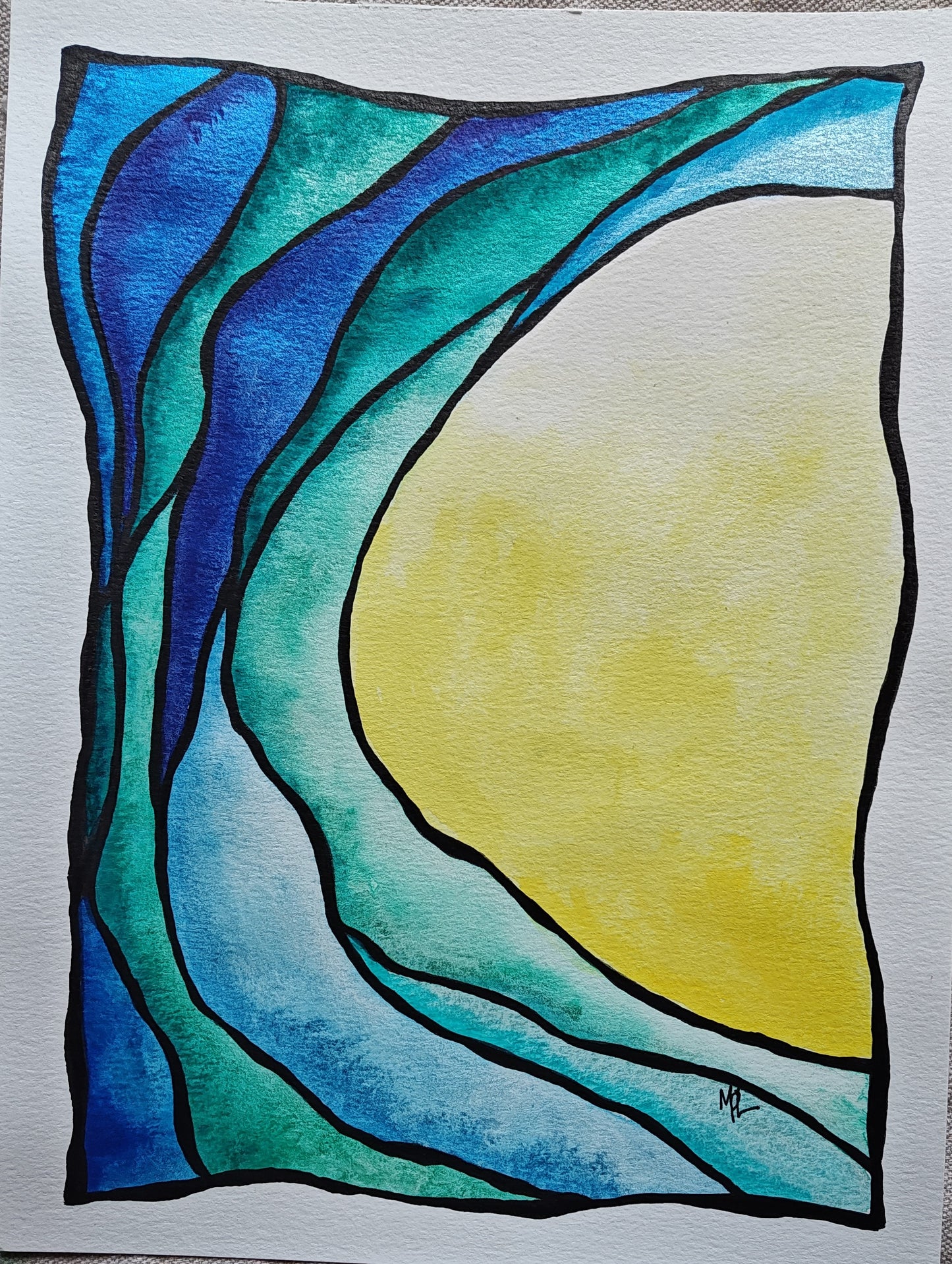 "Maris" - 9" x 12" Original Wave Watercolor